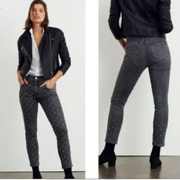 Anthopologie Pilcro Ultra High Rise jeans Beaded / jeweled **host pick** - Picture 6 of 14